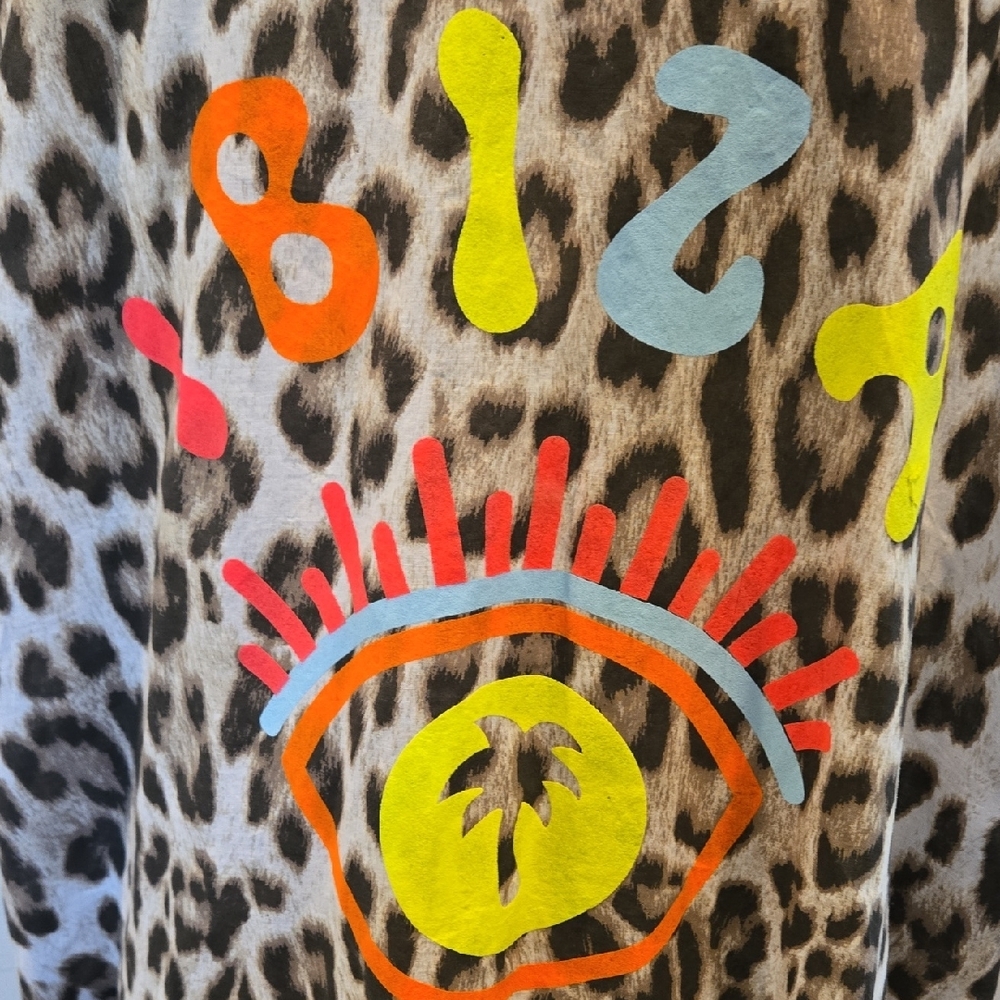IBIZA Leopard Print Button-Up Shirt Dress in Neutral Tones. Beaxh Coverup - Picture 3 of 6